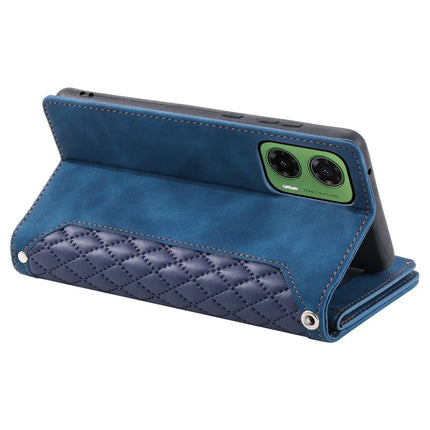 Style 005 For Motorola Moto G35 5G Wallet Case Rhombus Stitching Line PU Leather Phone Cover