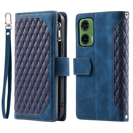 Style 005 For Motorola Moto G35 5G Wallet Case Rhombus Stitching Line PU Leather Phone Cover