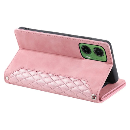 Style 005 For Motorola Moto G35 5G Wallet Case Rhombus Stitching Line PU Leather Phone Cover