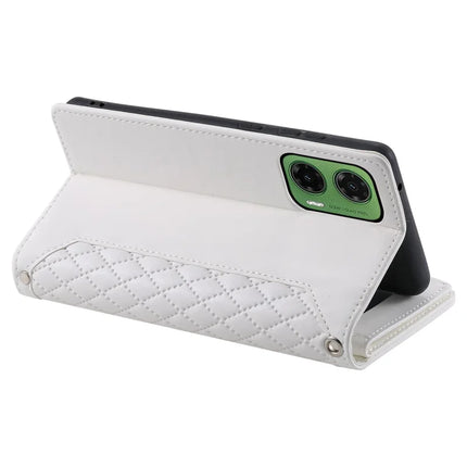 Style 005 For Motorola Moto G35 5G Wallet Case Rhombus Stitching Line PU Leather Phone Cover