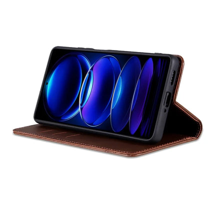 AZNS For Oppo A3x 5G  /  A40 4G Case Cowhide Texture PU Leather Wallet Phone Cover