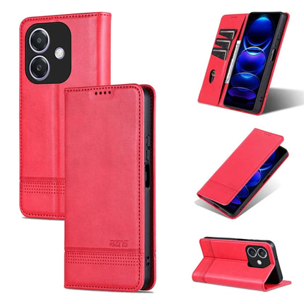 AZNS For Oppo A3x 5G  /  A40 4G Case Cowhide Texture PU Leather Wallet Phone Cover