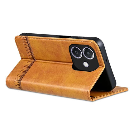 AZNS For Oppo A3x 5G  /  A40 4G Case Cowhide Texture PU Leather Wallet Phone Cover