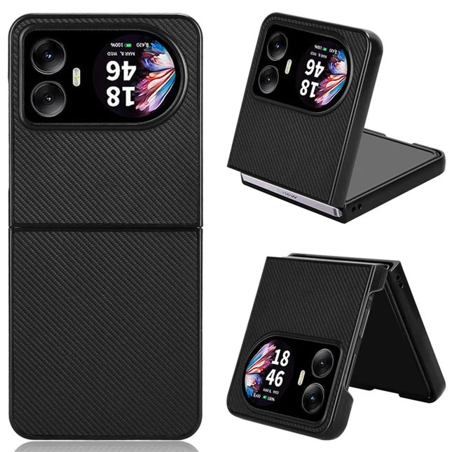 For Blackview Hero 10 4G Case Carbon Fiber Texture Shockproof PU+PC Phone Cover - Black