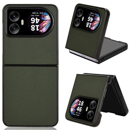 For Blackview Hero 10 4G Case Carbon Fiber Texture Shockproof PU+PC Phone Cover - Green
