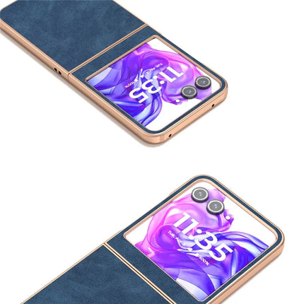 For Motorola Razr 50 5G Case Electroplating PU+PC Shockproof Phone Cover