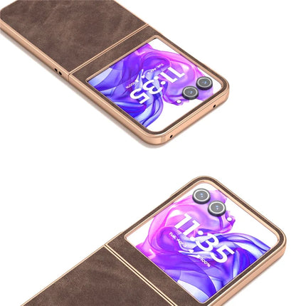 For Motorola Razr 50 5G Case Electroplating PU+PC Shockproof Phone Cover