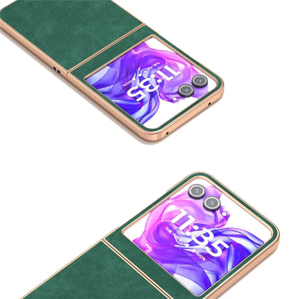 For Motorola Razr 50 5G Case Electroplating PU+PC Shockproof Phone Cover