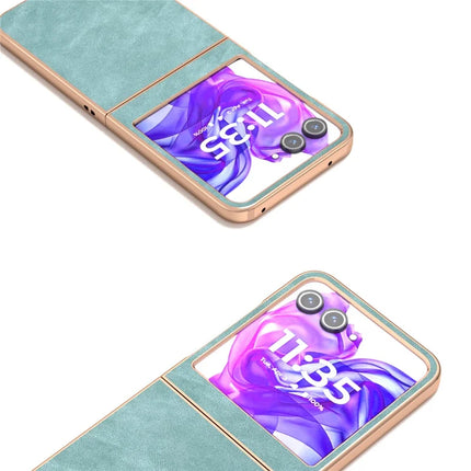 For Motorola Razr 50 5G Case Electroplating PU+PC Shockproof Phone Cover