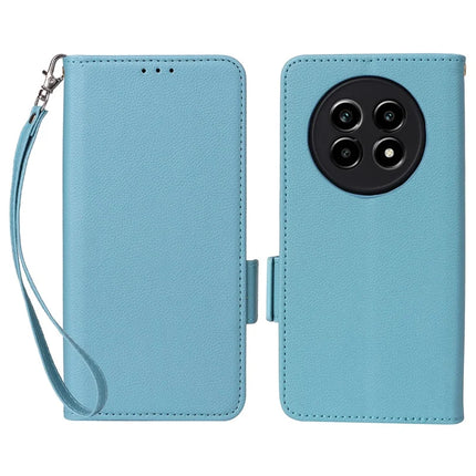 For Realme 13+ 5G / 13 Pro 5G (China) Case Litchi Texture PU Leather Wallet Flip Phone Cover - Baby Blue
