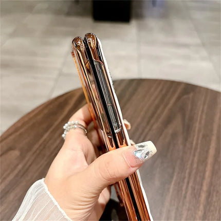 For Huawei Mate X5 Case Leather+PC Rhombus Phone Cover with Tempered Glass Screen Film