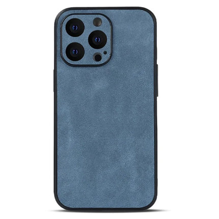 For iPhone 15 Pro Max Case PU Leather+TPU Shockproof Phone Cover - Blue