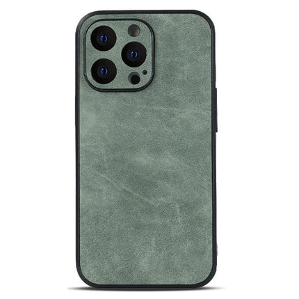 For iPhone 15 Pro Max Case PU Leather+TPU Shockproof Phone Cover - Green