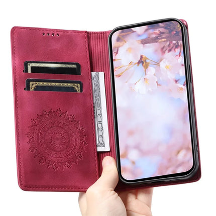 Style 010 For Motorola Edge 50 Neo 5G / Moto S50 5G / Thinkphone 25 5G Case Mandala Pattern Magnetic Closing Leather Phone Cover