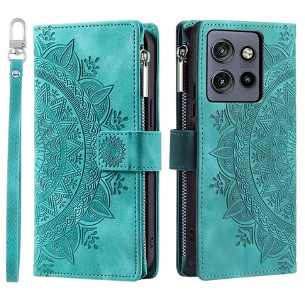 Style 006 For Motorola Edge 50 Neo 5G / Moto S50 5G / Thinkphone 25 5G Wallet Case PU Leather Phone Cover Mandala Flower Pattern