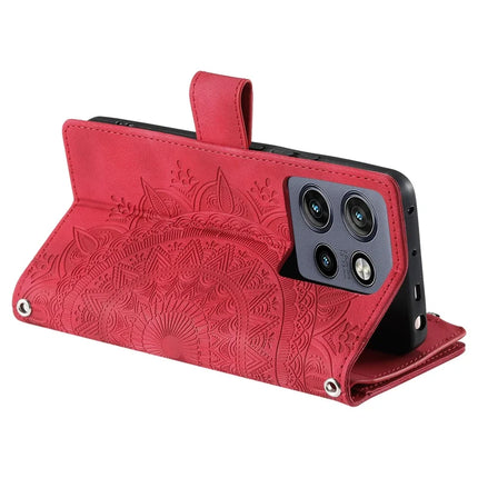 Style 006 For Motorola Edge 50 Neo 5G / Moto S50 5G / Thinkphone 25 5G Wallet Case PU Leather Phone Cover Mandala Flower Pattern