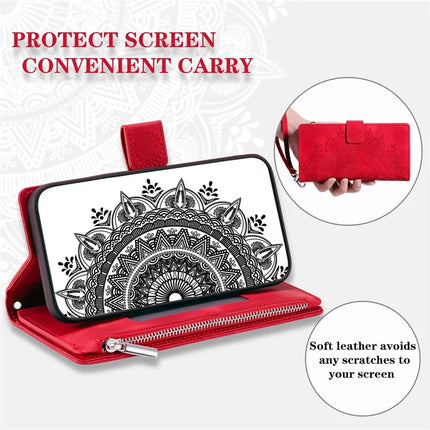 Style 006 For Motorola Edge 50 Neo 5G / Moto S50 5G / Thinkphone 25 5G Wallet Case PU Leather Phone Cover Mandala Flower Pattern