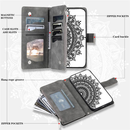 Style 006 For Motorola Edge 50 Neo 5G / Moto S50 5G / Thinkphone 25 5G Wallet Case PU Leather Phone Cover Mandala Flower Pattern