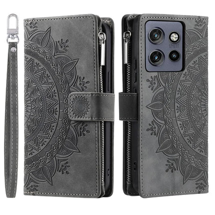 Style 006 For Motorola Edge 50 Neo 5G / Moto S50 5G / Thinkphone 25 5G Wallet Case PU Leather Phone Cover Mandala Flower Pattern