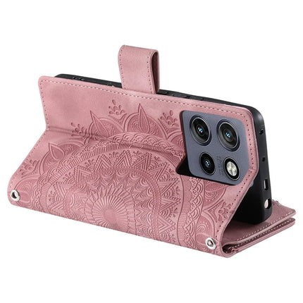 Style 006 For Motorola Edge 50 Neo 5G / Moto S50 5G / Thinkphone 25 5G Wallet Case PU Leather Phone Cover Mandala Flower Pattern
