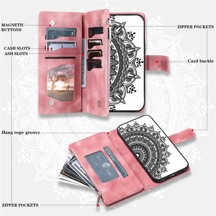 Style 006 For Motorola Edge 50 Neo 5G / Moto S50 5G / Thinkphone 25 5G Wallet Case PU Leather Phone Cover Mandala Flower Pattern