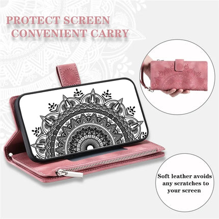 Style 006 For Motorola Edge 50 Neo 5G / Moto S50 5G / Thinkphone 25 5G Wallet Case PU Leather Phone Cover Mandala Flower Pattern
