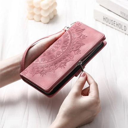 Style 006 For Motorola Edge 50 Neo 5G / Moto S50 5G / Thinkphone 25 5G Wallet Case PU Leather Phone Cover Mandala Flower Pattern
