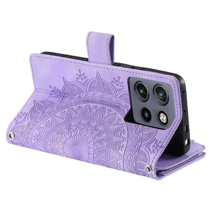 Style 006 For Motorola Edge 50 Neo 5G / Moto S50 5G / Thinkphone 25 5G Wallet Case PU Leather Phone Cover Mandala Flower Pattern