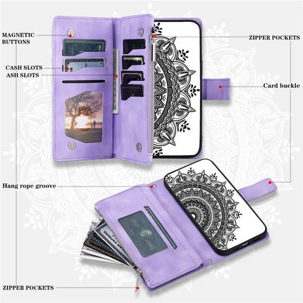 Style 006 For Motorola Edge 50 Neo 5G / Moto S50 5G / Thinkphone 25 5G Wallet Case PU Leather Phone Cover Mandala Flower Pattern