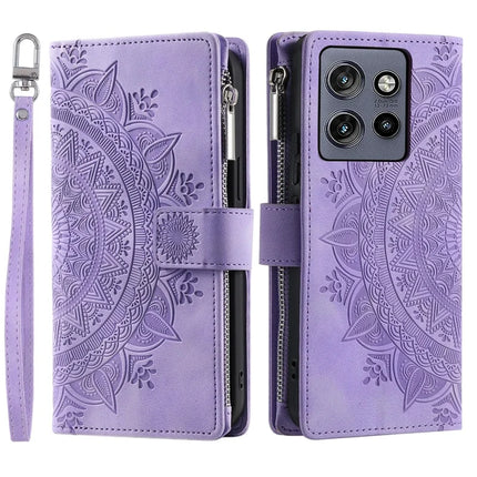 Style 006 For Motorola Edge 50 Neo 5G / Moto S50 5G / Thinkphone 25 5G Wallet Case PU Leather Phone Cover Mandala Flower Pattern