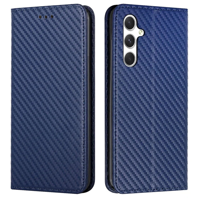 For Samsung Galaxy A26 5G / A16 5G / A16 4G Case Leather Flip Phone Cover Stand Strong Magnetic Closure - Blue