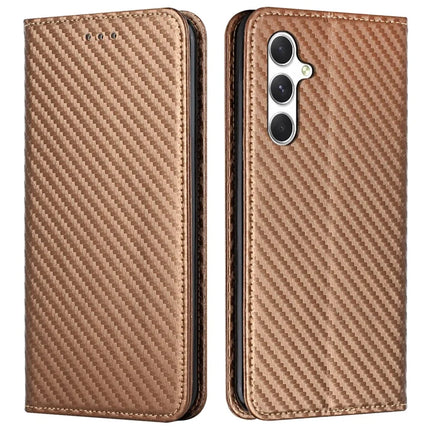 For Samsung Galaxy A26 5G / A16 5G / A16 4G Case Leather Flip Phone Cover Stand Strong Magnetic Closure - Brown