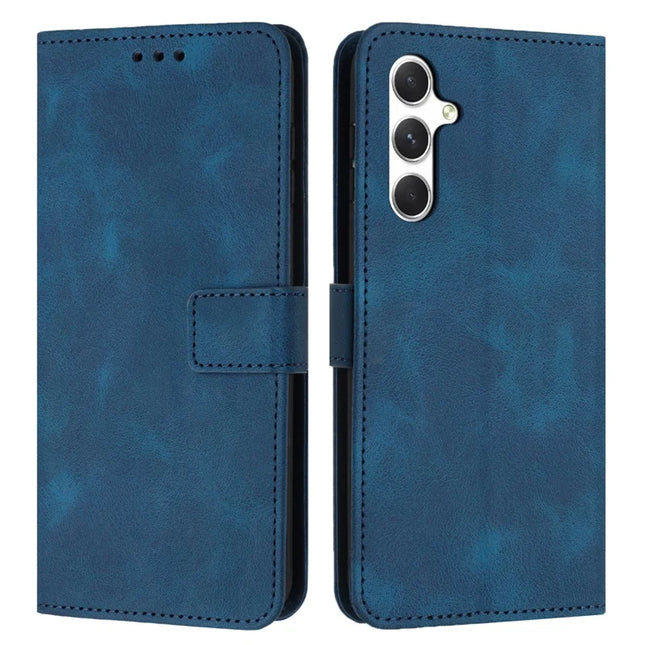 For Samsung Galaxy A26 5G / A16 5G / A16 4G Leather Case Solid Color Wallet Protective Phone Cover - Blue