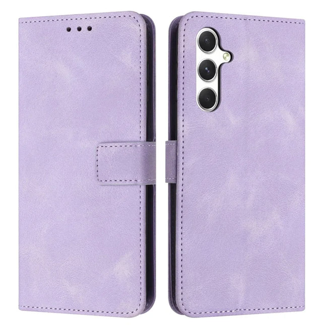 For Samsung Galaxy A26 5G / A16 5G / A16 4G Leather Case Solid Color Wallet Protective Phone Cover - Purple