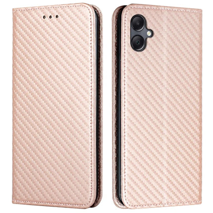For Samsung Galaxy A06 Case Leather Flip Phone Cover Stand Strong Magnetic Closure - Rose Gold