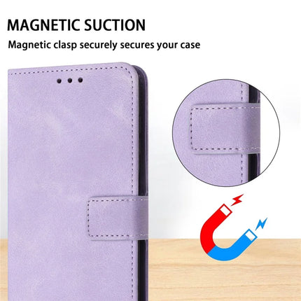 For Samsung Galaxy A06 Leather Case Solid Color Wallet Protective Phone Cover