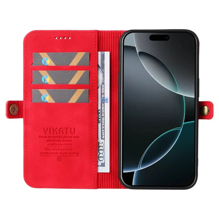 YIKATU YK-002 For iPhone 16 Pro Max Case Wallet PU Leather Phone Cover with Outer Card Slot