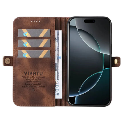 YIKATU YK-002 For iPhone 16 Pro Max Case Wallet PU Leather Phone Cover with Outer Card Slot