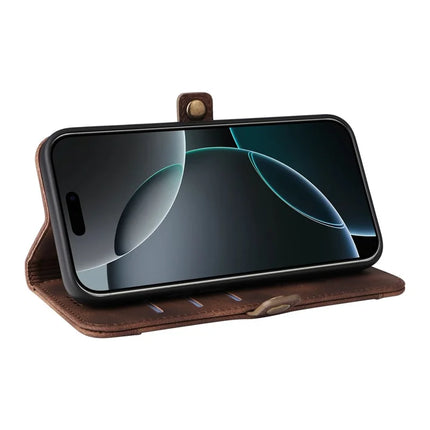 YIKATU YK-002 For iPhone 16 Pro Max Case Wallet PU Leather Phone Cover with Outer Card Slot