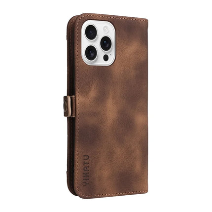 YIKATU YK-002 For iPhone 16 Pro Max Case Wallet PU Leather Phone Cover with Outer Card Slot