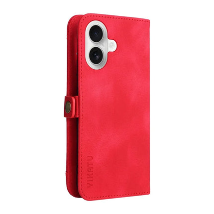 YIKATU YK-002 For iPhone 16 Case Wallet PU Leather Phone Cover with Outer Card Slot