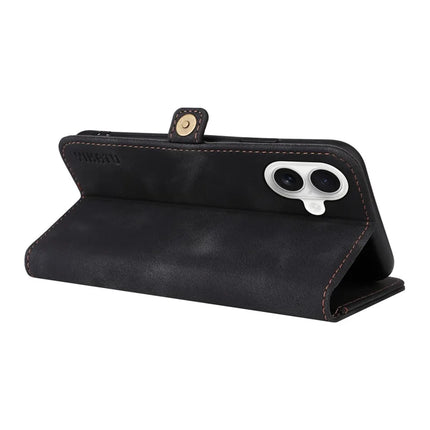 YIKATU YK-002 For iPhone 16 Plus Case Wallet PU Leather Phone Cover with Outer Card Slot
