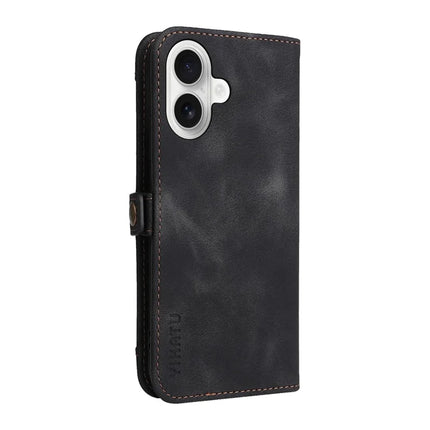 YIKATU YK-002 For iPhone 16 Plus Case Wallet PU Leather Phone Cover with Outer Card Slot