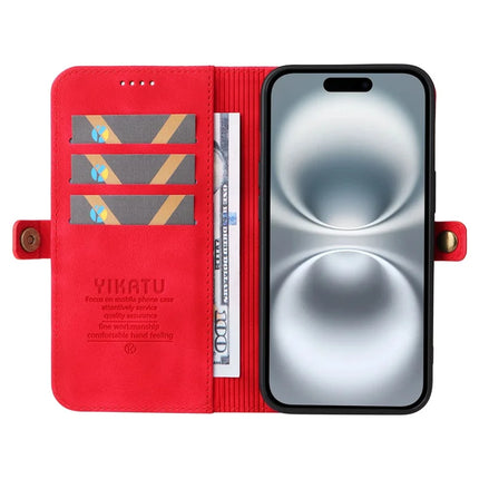 YIKATU YK-002 For iPhone 16 Plus Case Wallet PU Leather Phone Cover with Outer Card Slot