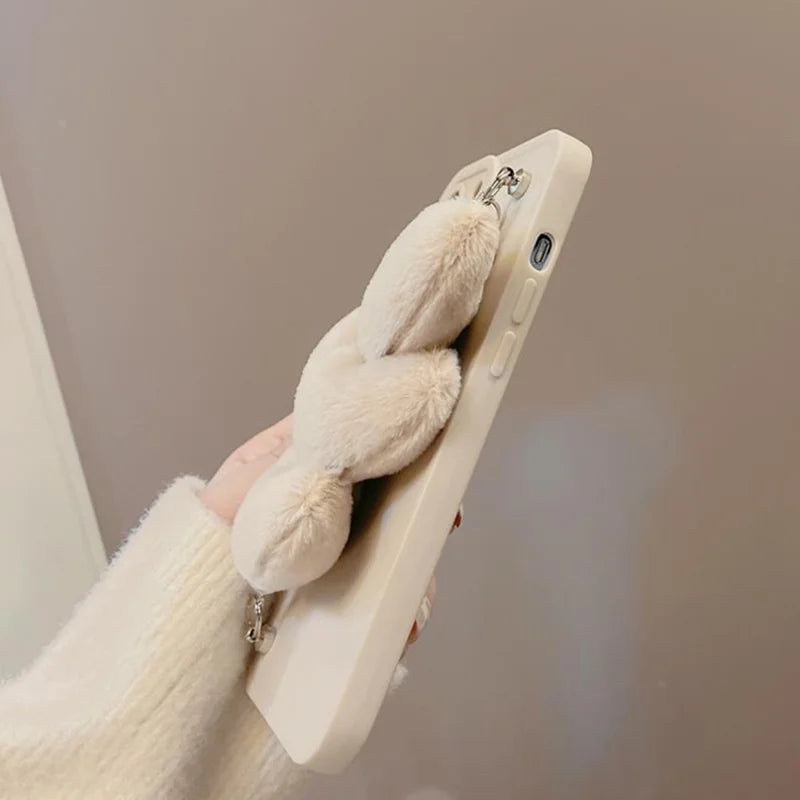 ShopCaseCart Case iPhone 15 Pro Protective cover Fluffy Heart Wristband TPU Phone Guard