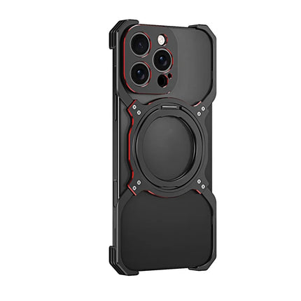 For iPhone 16 Pro Max Kickstand Case Metal Bumper Magnetic Phone Cover