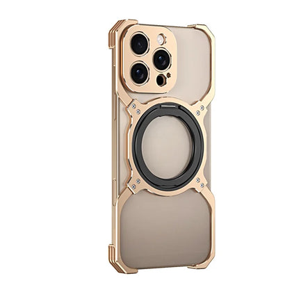 For iPhone 16 Pro Max Kickstand Case Metal Bumper Magnetic Phone Cover
