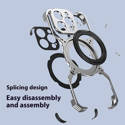 For iPhone 16 Pro Max Kickstand Case Metal Bumper Magnetic Phone Cover