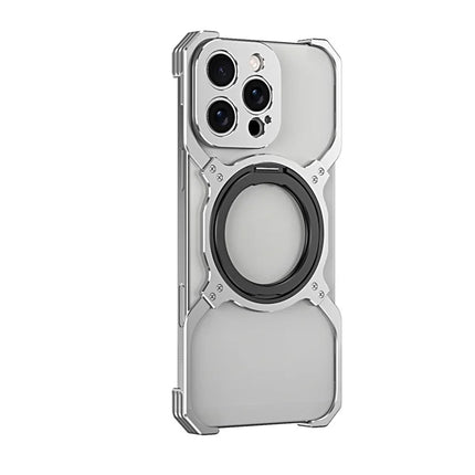 For iPhone 16 Pro Max Kickstand Case Metal Bumper Magnetic Phone Cover