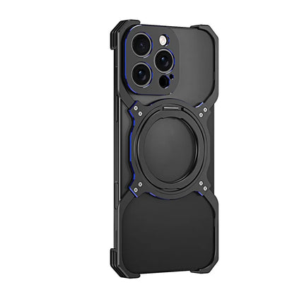 For iPhone 16 Pro Max Kickstand Case Metal Bumper Magnetic Phone Cover